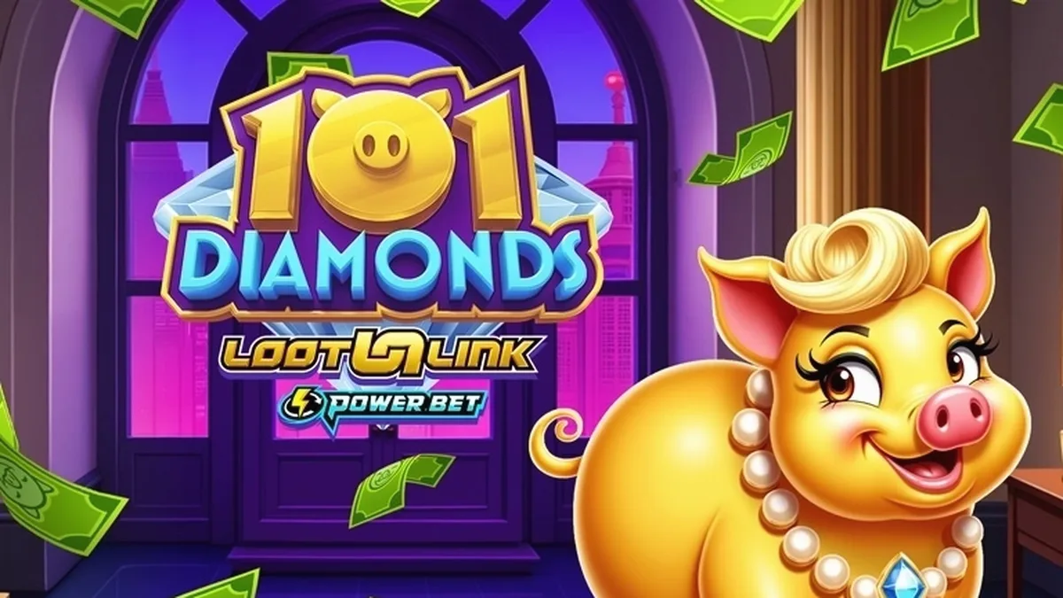 Tampilan visual slot 101 Diamonds dengan simbol permata yang berkilau