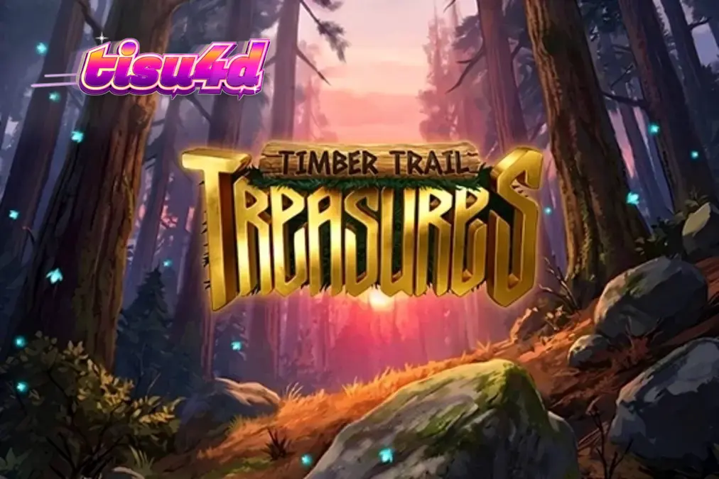 Pemandangan hutan mistis dengan simbol hewan dan rune dalam slot Timber Trail Treasures